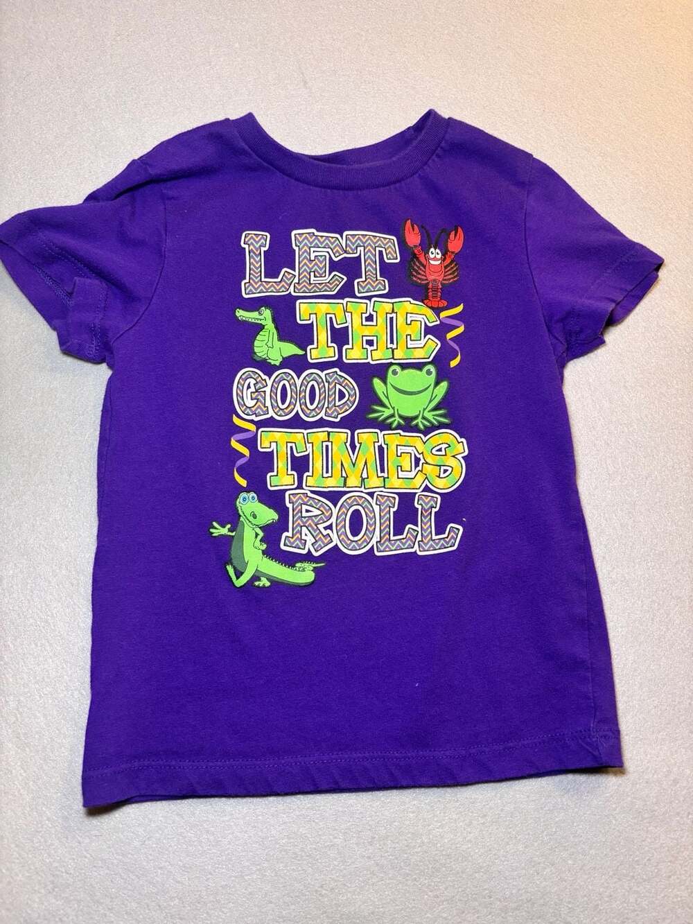 Mardi Gras Let The Good Times Roll T-Shirt Size 4T Purple